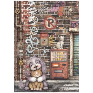 Furry Friends 2 – Printed A4 Rice paper for Art and Craft – Furry Friends 2 cat and dog