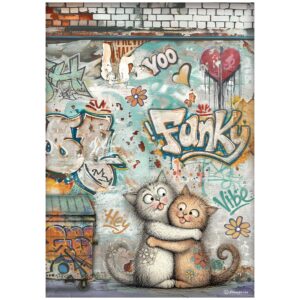 Furry Friends 2 – Printed A4 Rice paper for Art and Craft – Furry Friends 2 Funky cats