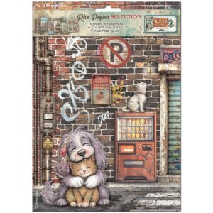 Furry Friends 2 – Printed 6 Rice paper A4 selection for Art and Craft