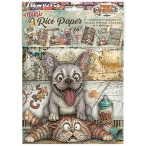 Furry Friends 2 – Printed Mini Rice paper A6 8 sheets for Art and Craft