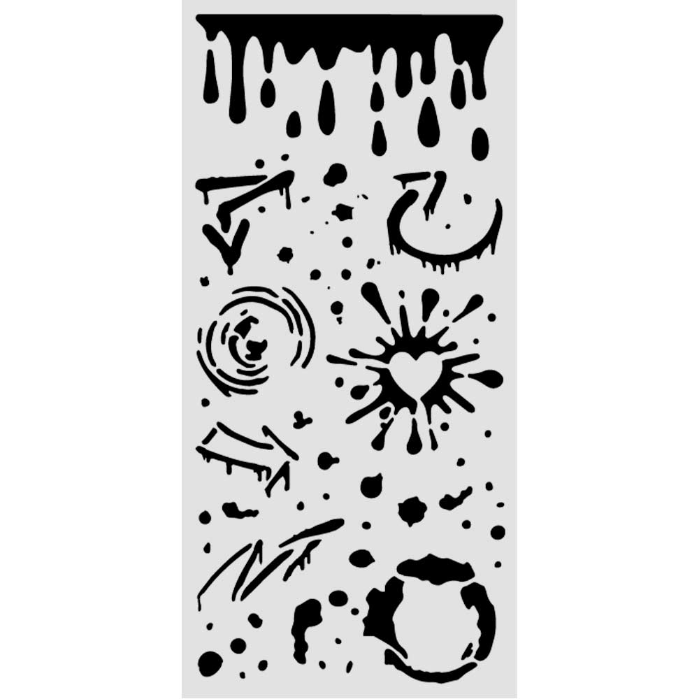 Furry Friends 2 – Cut laser stencil for Art and Craft cm 12X25 – Furry Friends 2 ink splatters