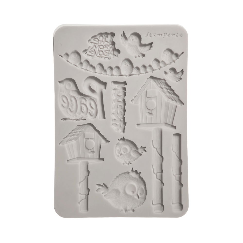 Furry Friends 2 – Silicon mould Designs A5 for Art and Craft – Furry Friends 2 birds