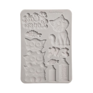 Furry Friends 2 – Silicon mould Designs A5 for Art and Craft – Furry Friends 2 cats