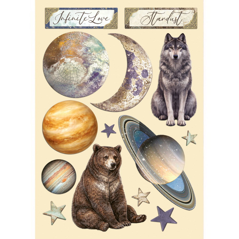 Cosmos – Printed decorative Wooden shape for Art and Craft A5