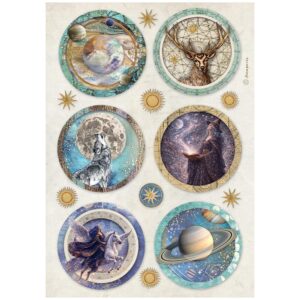 Cosmos – Printed A4 Rice paper for Art and Craft – Cosmos rounds