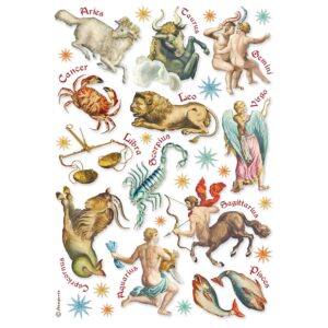 Cosmos Infinity – Printed A4 Rice paper for Art and Craft – Cosmos Infinity astrological signs