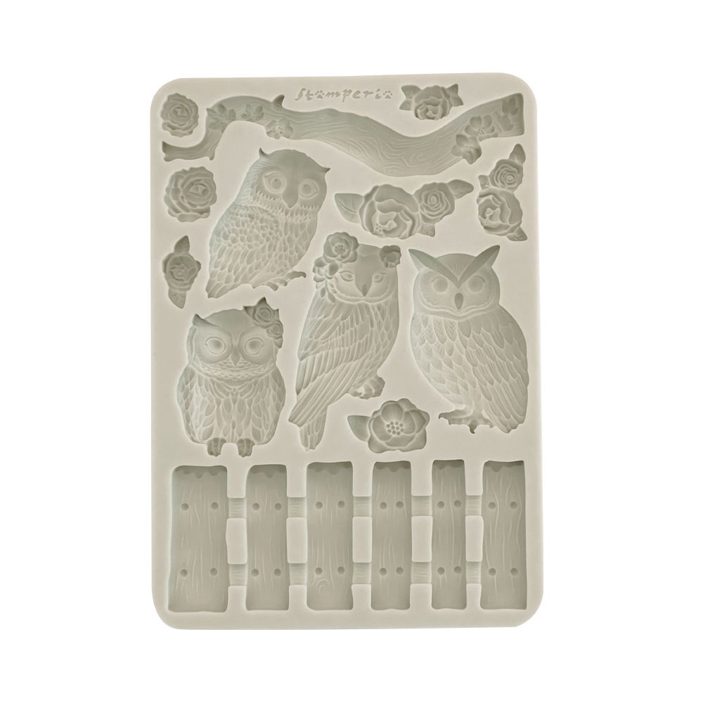 The Owl’s House – Silicon mould Designs A5 for Art and Craft – Owls and branch
