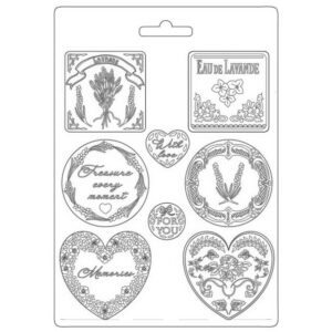 Provence – Soft Mould A4 – plates and hearts