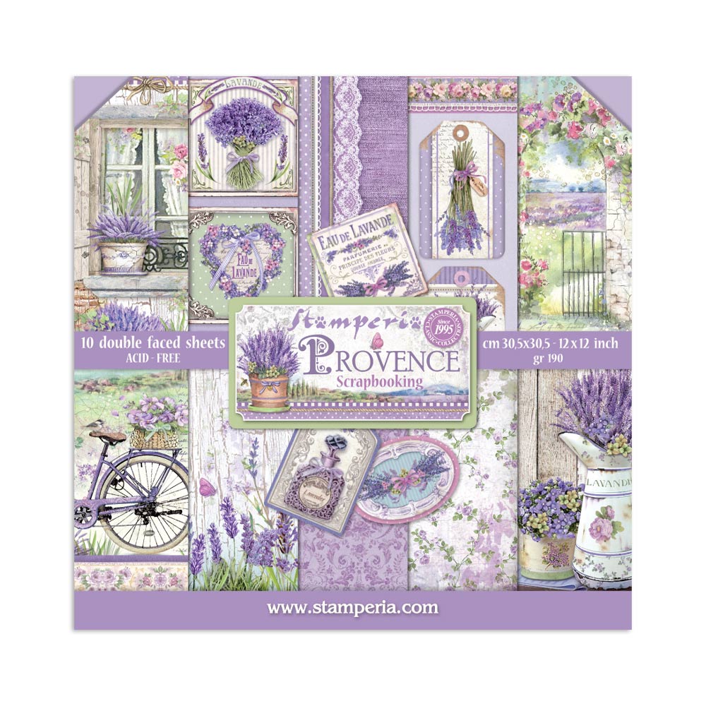Provence – 12”x12” (30.5×30.5 cm) Paper Pad 10 double sided printed sheets