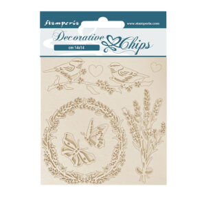 Provence – Decorative chips cm 14×14 – garland and birds