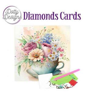 Dotty Designs Diamond Cards, Cup of Blooms 1