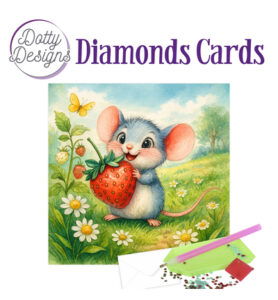Dotty Designs Diamond Cards, Muis met aardbei