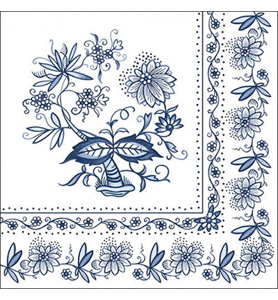 Servetten 20pcs / 33 x 33cm, Blue onion