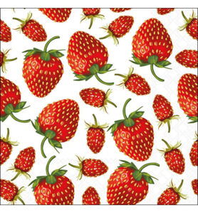 Servetten 20pcs / 33 x 33cm, Strawberries