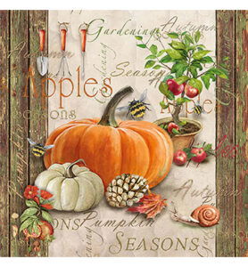 Servetten 20pcs / 33 x 33cm, Autumn gardening