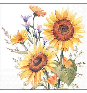 Servetten 20pcs / 33 x 33cm, Sunflowers
