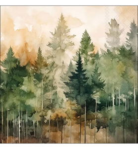 Servetten 20pcs / 33 x 33cm, Evergreen trees
