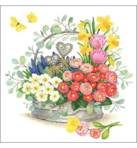 Servetten 20pcs / 33 x 33cm, Spring flowers decoration
