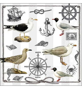 Servetten 20pcs / 33 x 33cm, Maritime items