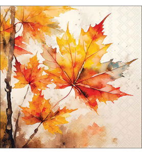 Servetten 20pcs / 33 x 33cm, Vibrant leaves