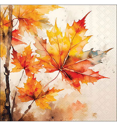 Servetten 20pcs / 33 x 33cm, Vibrant leaves