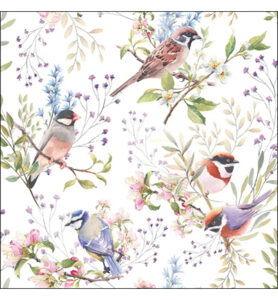 Servetten 20pcs / 33 x 33cm, Busy birds