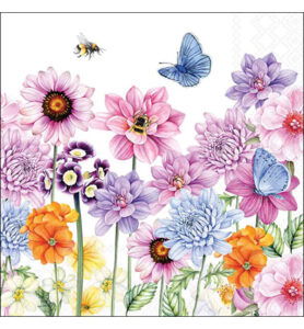 Servetten 20pcs / 33 x 33cm, Sweet flowers