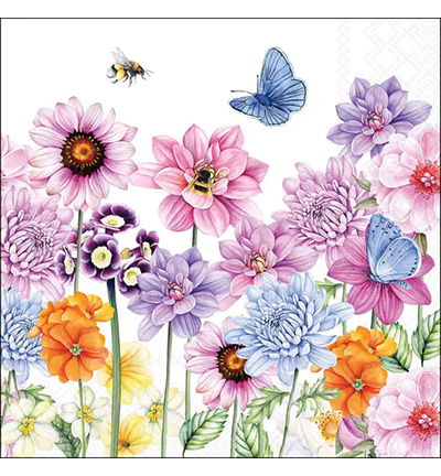 Servetten 20pcs / 33 x 33cm, Sweet flowers
