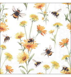 Servetten 20pcs / 33 x 33cm, Busy bees