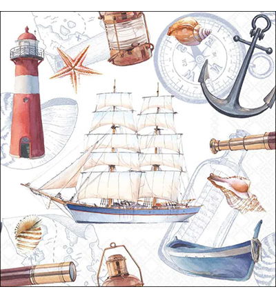 Servetten 20pcs / 33 x 33cm, Sailboat