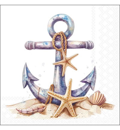 Servetten 20pcs / 33 x 33cm, Rusty anchor