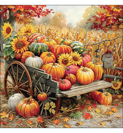 Servetten 20pcs / 33 x 33cm, Pumpkin harvest