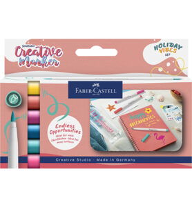 Marker creatief FC Goldfaber brushpunt B Holiday Vibes, set a 6 stuks