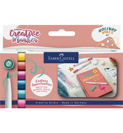 Marker creatief FC Goldfaber brushpunt B Holiday Vibes, set a 6 stuks