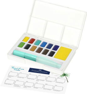 Waterverf FC box 12 kleuren en waterpenseel