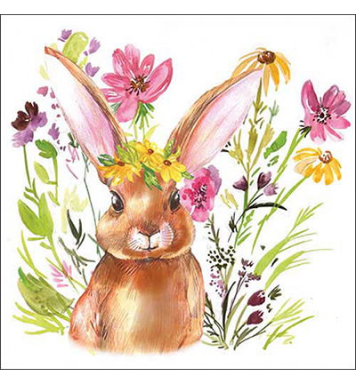 Servetten 20pcs / 33 x 33cm, Girl bunny