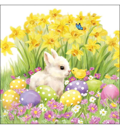 Servetten 20pcs / 33 x 33cm, Easter friends