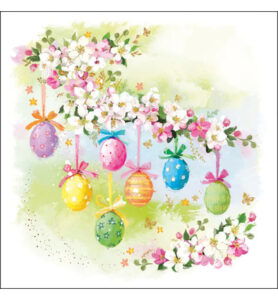 Servetten 20pcs / 33 x 33cm, Blossom and eggs