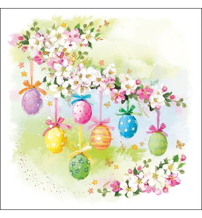 Servetten 20pcs / 33 x 33cm, Blossom and eggs