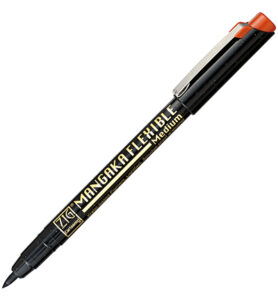 Zig Mangaka Flexible Medium Brush, Sepia
