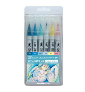 Clean Color Real Brush + Otsukimi, 6 color Set