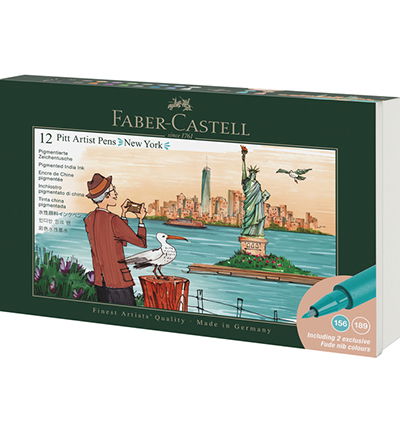 Tekenstift FC Pitt Artist Pen Brush New York, set 12 stuks