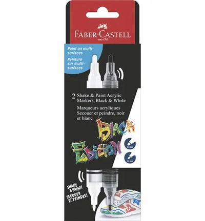 Acrylmarker FC Black Edition Shake & Paint, 2st. Black,white
