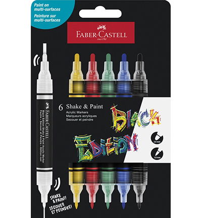 Acrylmarker FC Black Edition Shake & Paint, 6st. Standaard kleuren