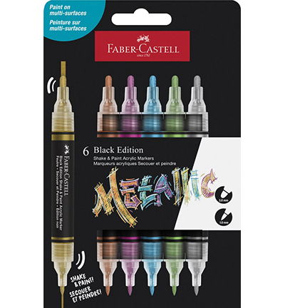 Acrylmarker FC Black Edition Shake & Paint, 6st. Metallic kleuren