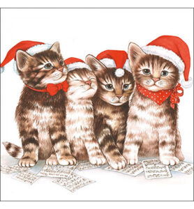 Servetten 20pcs / 33 x 33cm, Singing cats