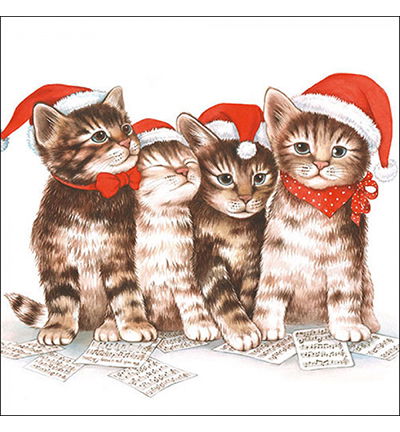 Servetten 20pcs / 33 x 33cm, Singing cats