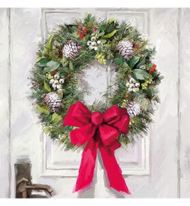 Servetten 20pcs / 33 x 33cm, White wreath