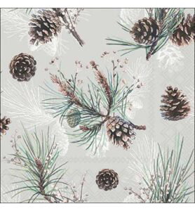 Servetten 20pcs / 33 x 33cm, Pine cone all over
