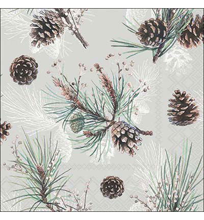 Servetten 20pcs / 33 x 33cm, Pine cone all over